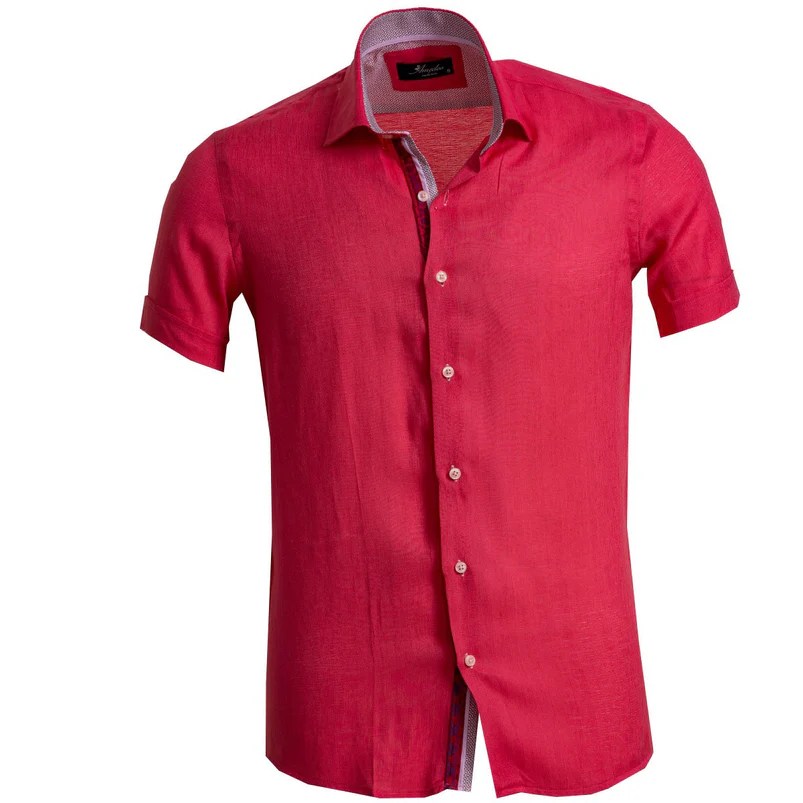 Mens red button up dress shirt