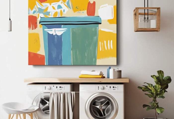 How to decorate a laundry room wall