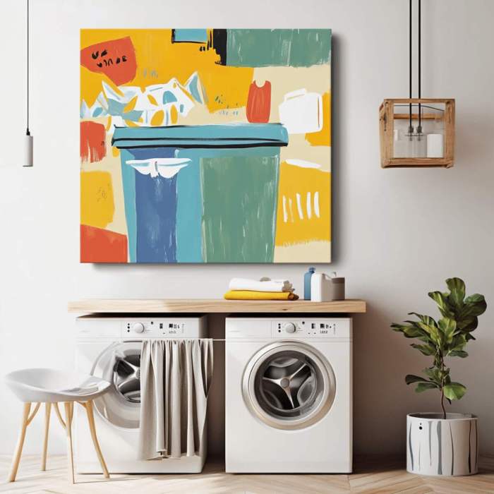 How to decorate a laundry room wall