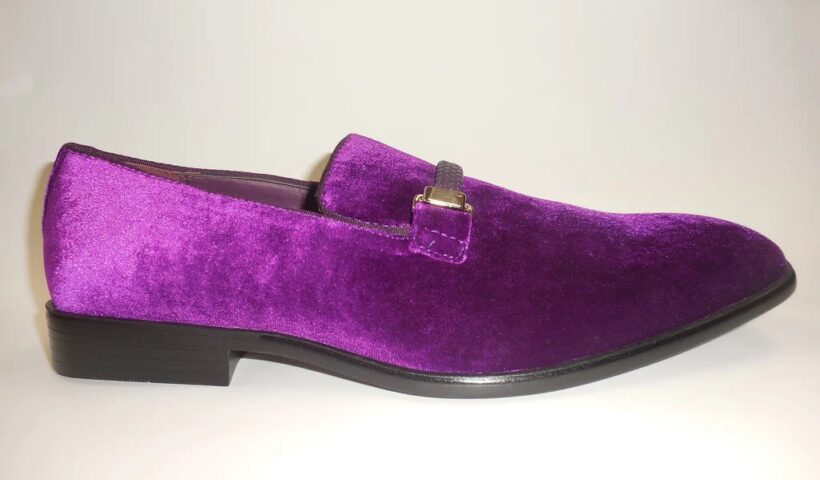 Purple velvet dress shoes mens