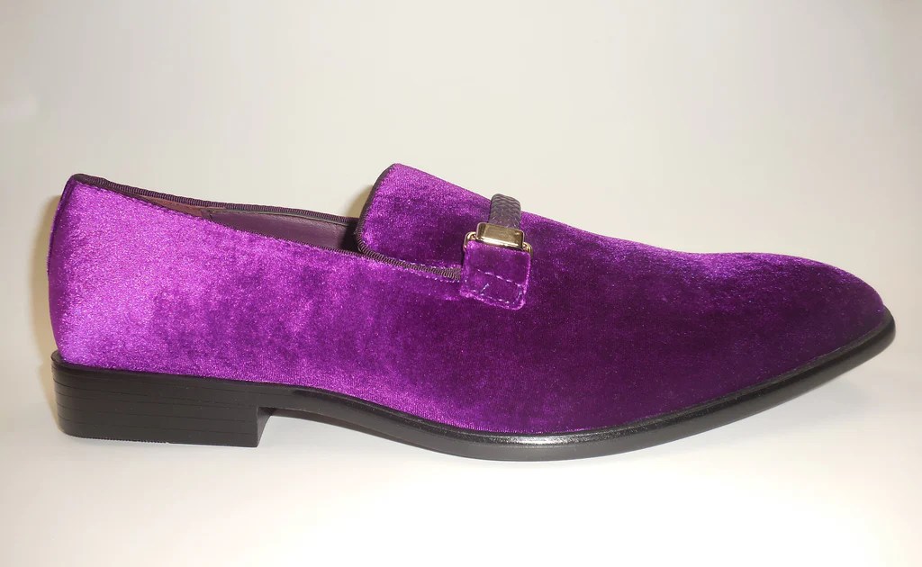 Purple velvet dress shoes mens