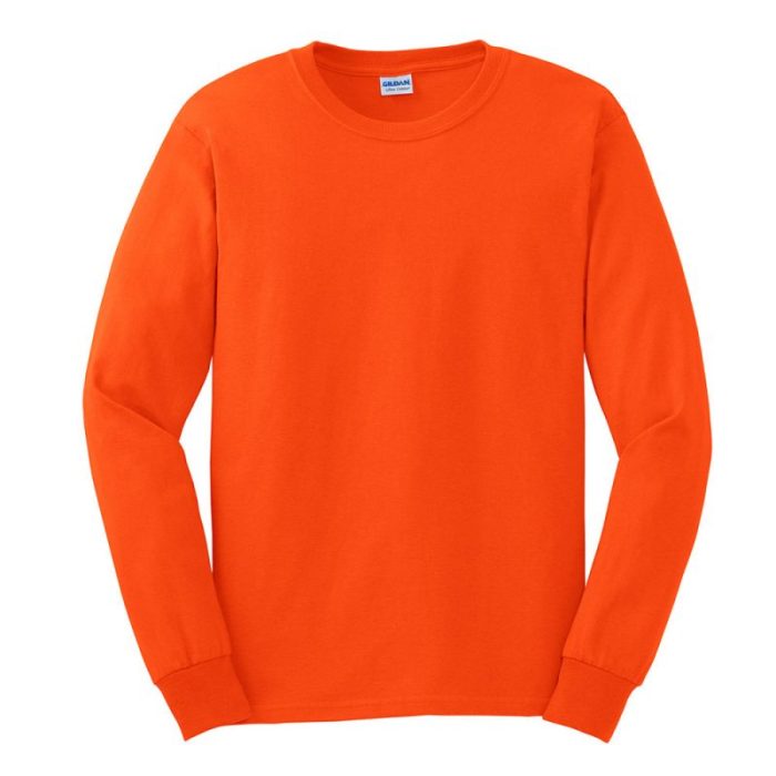 Long sleeve men's orange dress shirt