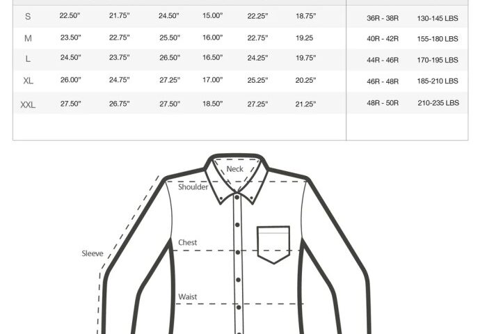 Men's dress shirts size