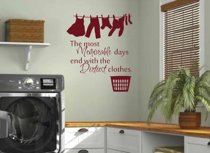 How to decorate a laundry room wall