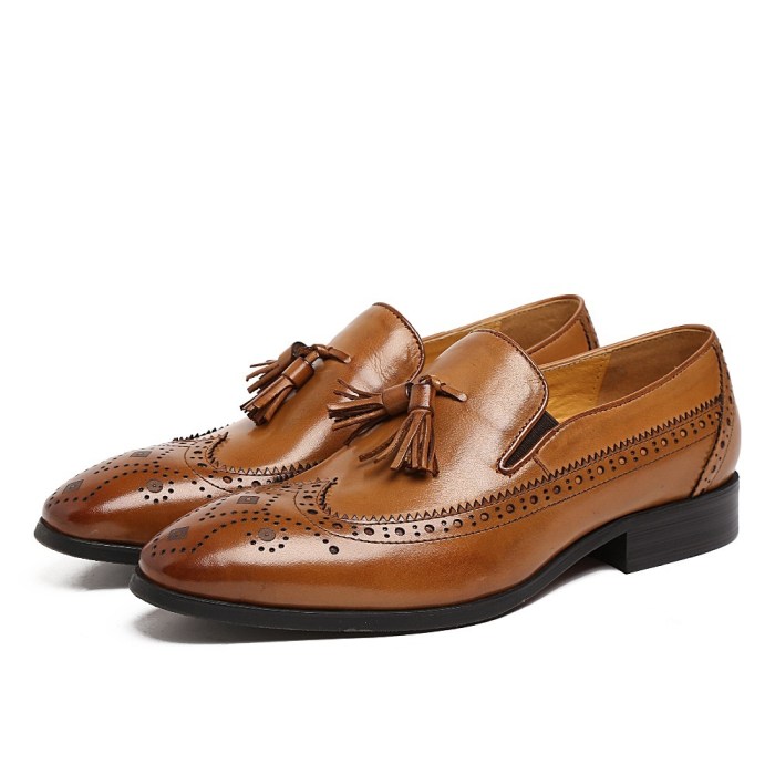 Mens brown tassel dress shoes