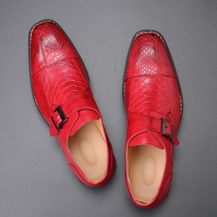 Mens red dress shoes with spikes