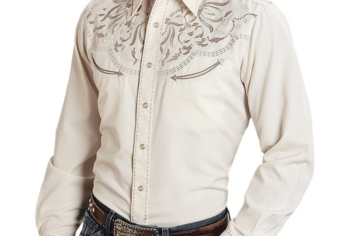 Embroidered dress shirts mens